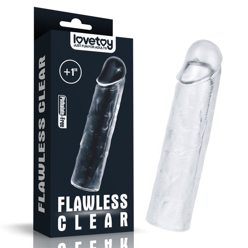 Lovetoy - Clear Penis Extender Sleeve - Plus 1 Lovetoy - Clear Penis Extender Sleeve - Plus 1"