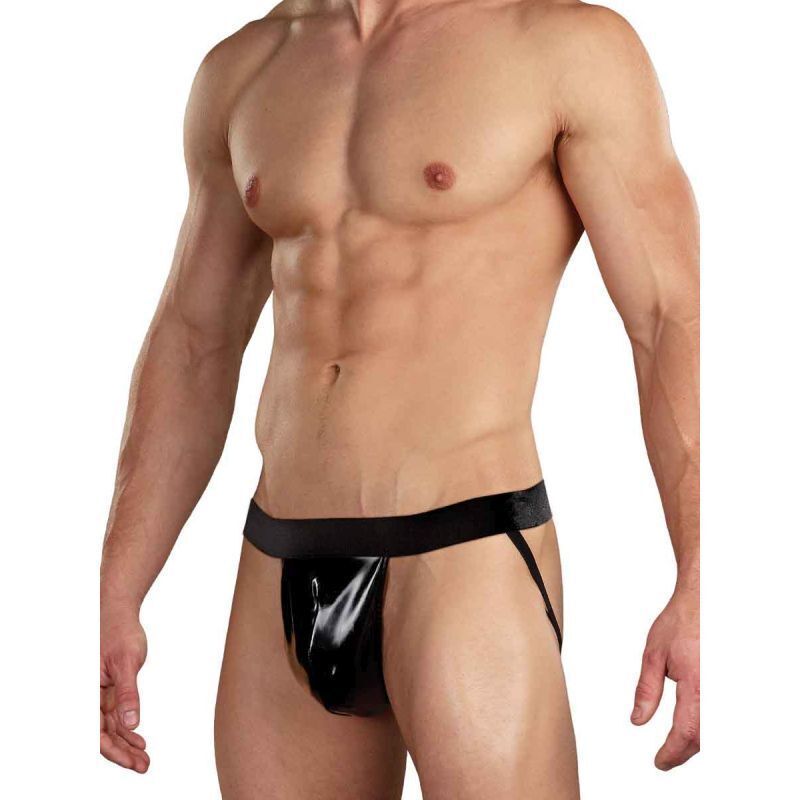 Male Power - Wet Look Jock - Black Male Power - Wet Look Jock - Black