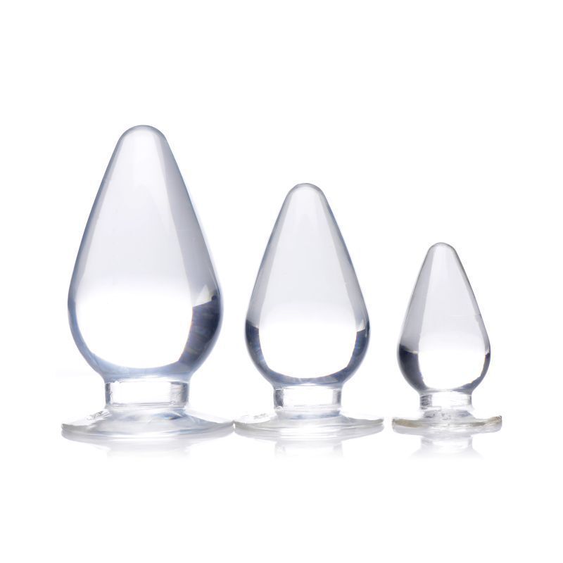 Master Series - Triple Cones Anal Plug Set - Clear Master Series - Triple Cones Anal Plug Set - Clear