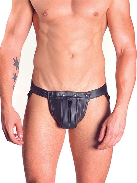 Mister B - Leather Double Pouch w/ Cockring & Zip