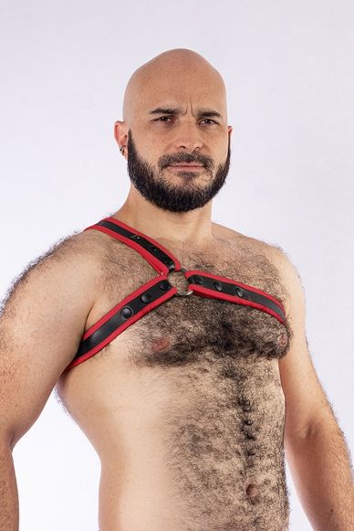 Mister B - Neoprene Triangle Harness - Red/Black