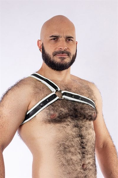 Mister B - Neoprene Triangle Harness - White/Black