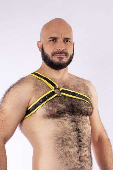 Mister B - Neoprene Triangle Harness - Yellow/Black