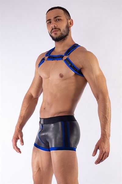 Mister B - Neoprene X-Back Harness - Blue/Black Mister B - Neoprene X-Back Harness - Blue/Black