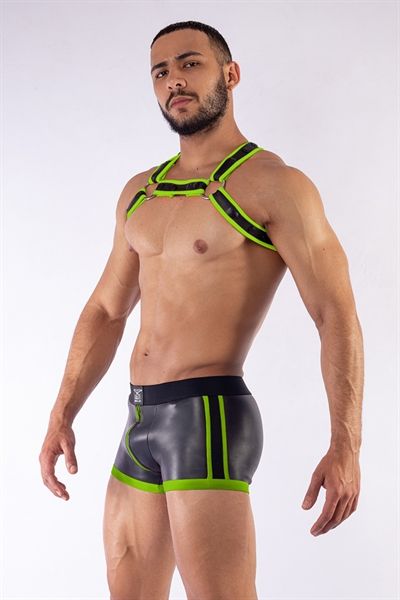 Mister B - Neoprene X-Back Harness - Green/Black