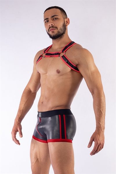 Mister B - Neoprene X-Back Harness - Red/Black