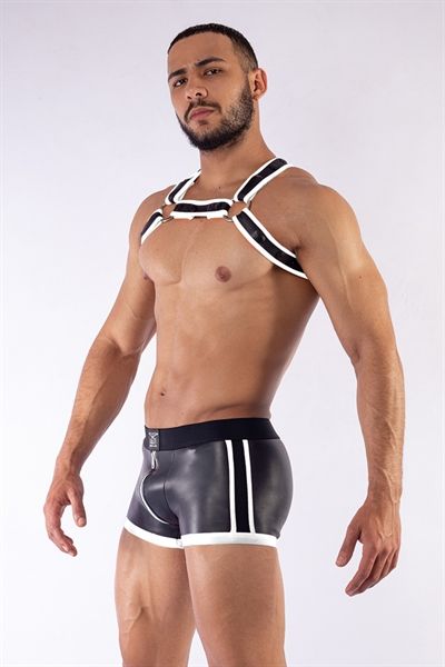 Mister B - Neoprene X-Back Harness - White/Black