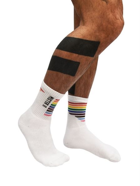Mister B - Pride Crew Socks - White Mister B - Pride Crew Socks - White