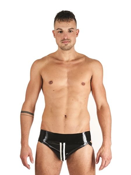 Mister B - Rubber Jock Strap - Black/White