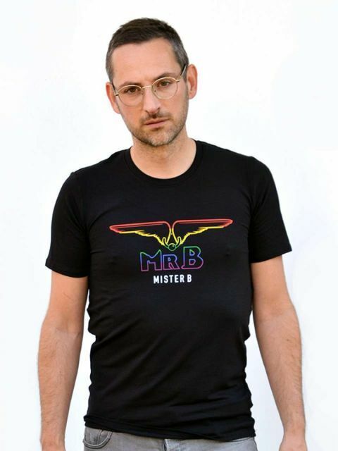 Mister B - TShirt Black w/ Rainbow Logo Mister B - TShirt Black w/ Rainbow Logo