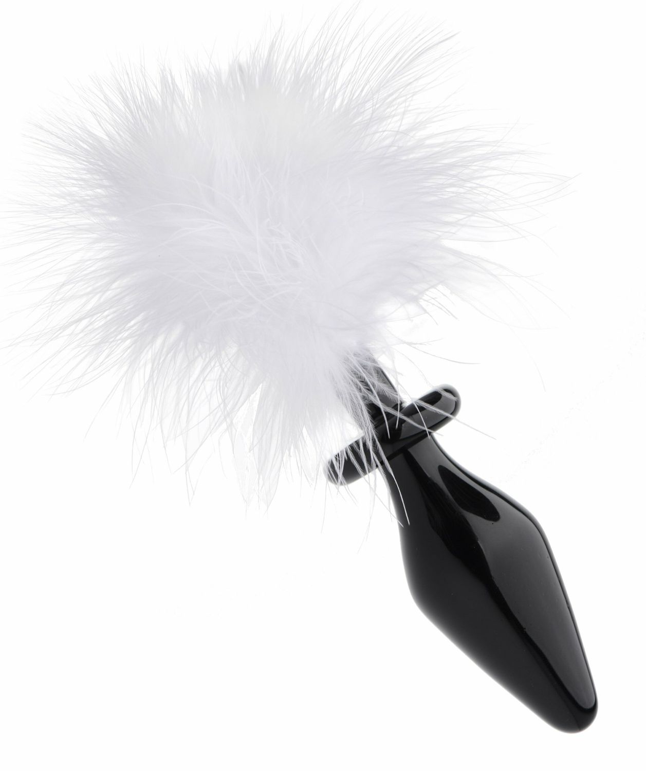 Tailz - White Fluffy Bunny Tail w/ Glass Anal Plug Tailz - White Fluffy Bunny Tail w/ Glass Anal Plug