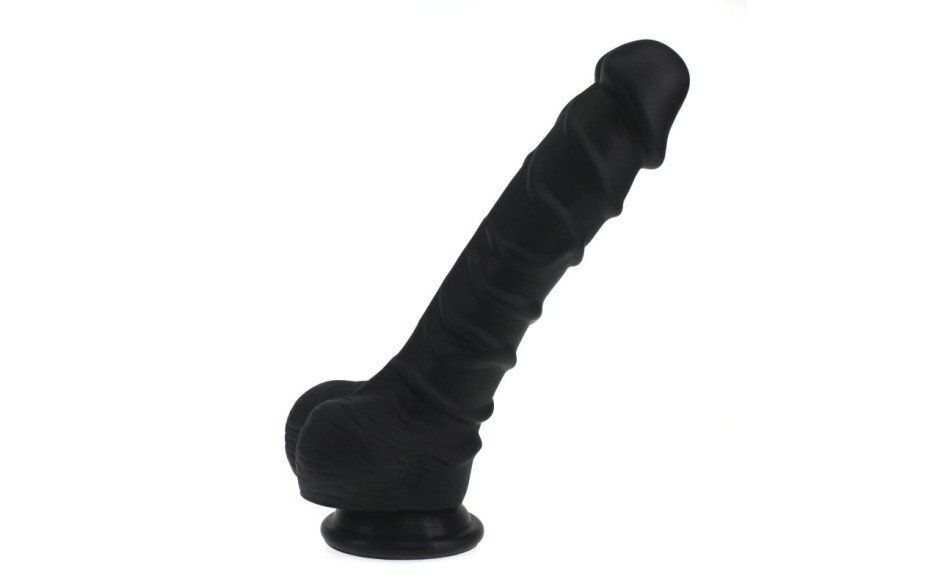 X-MEN - Realistic Dildo w/ Ridged Shaft and Balls - Black X-MEN - Realistic Dildo w/ Ridged Shaft and Balls - Black