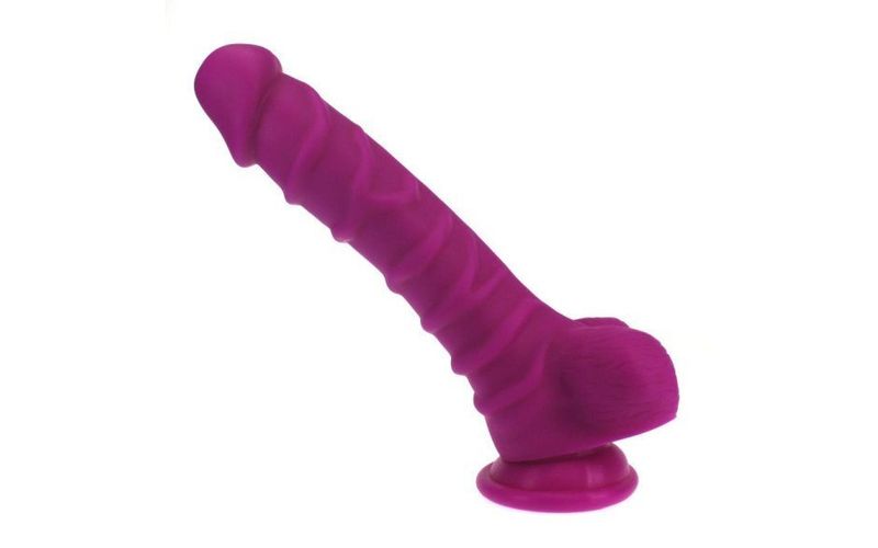 X-MEN - Realistic Dildo w/ Ridged Shaft and Balls - Purple