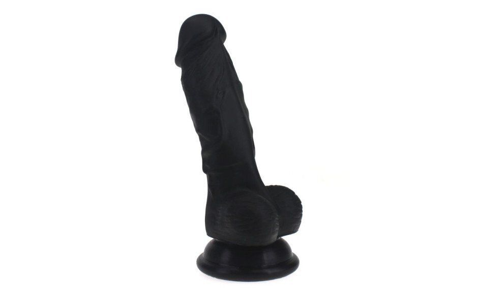 X-MEN - Realistic Dildo w/ Veined Shaft and Balls - Black X-MEN - Realistic Dildo w/ Veined Shaft and Balls - Black
