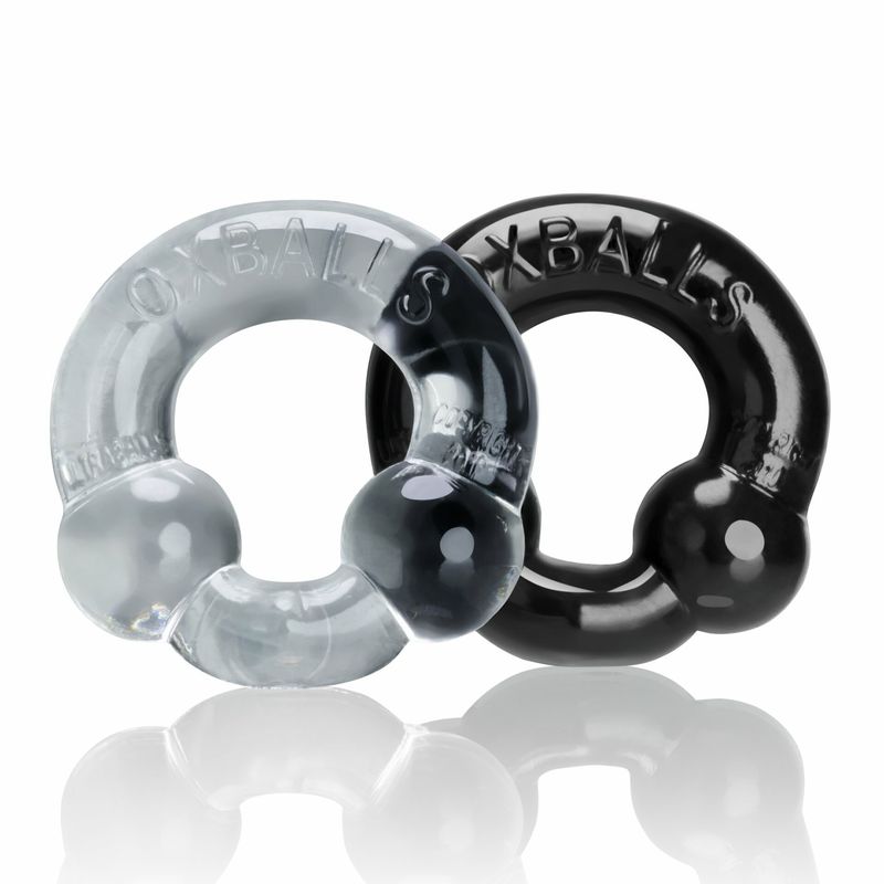 OxBalls - Ultraballs 2 Pack Cockring - Black And Clear