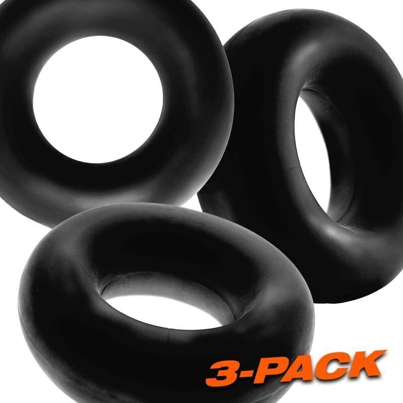 Oxballs - Fat Willy Jumbo Cockrings 3pc - Black Oxballs - Fat Willy Jumbo Cockrings 3pc - Black