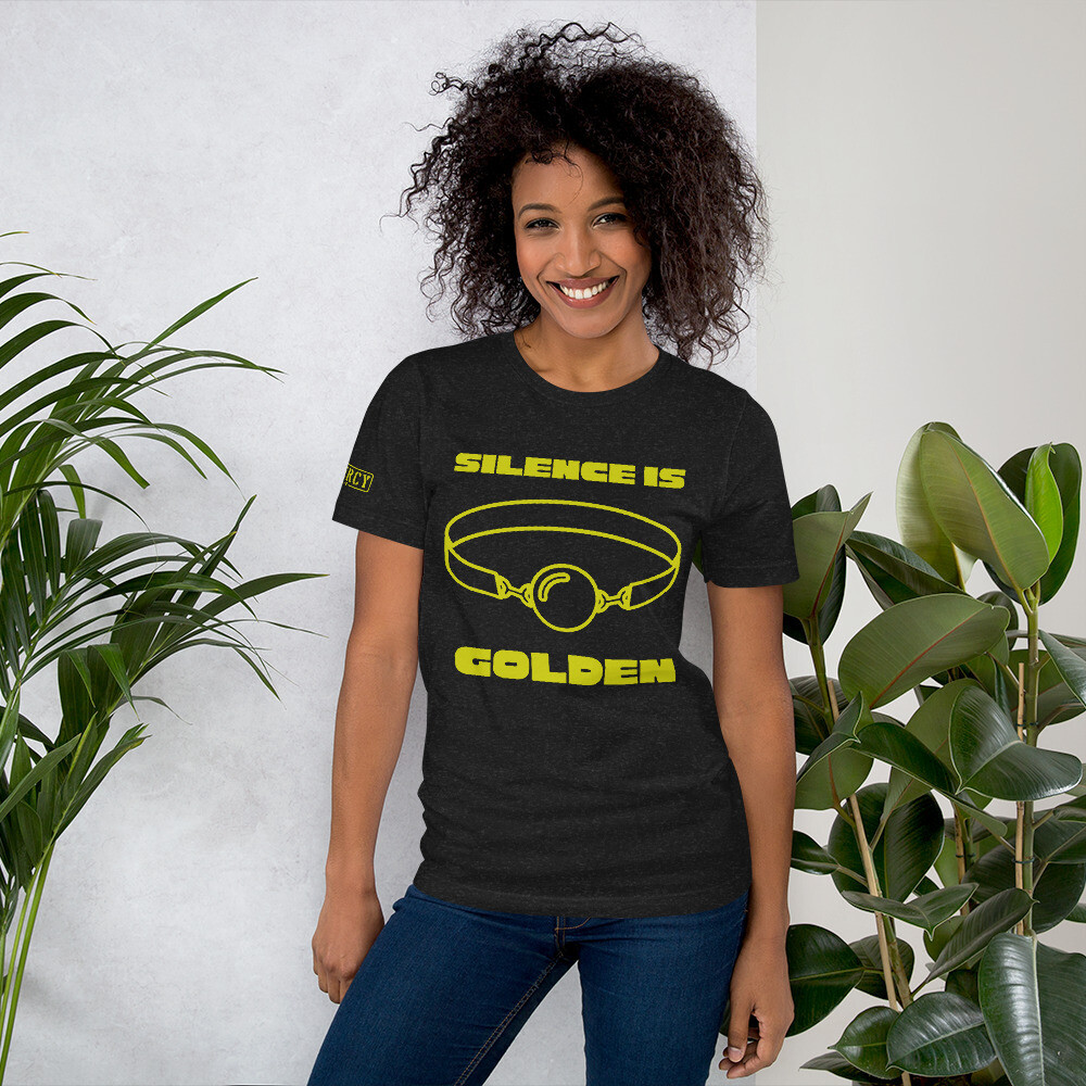 Silence Gag TShirt Yellow Silence Gag TShirt Yellow, Size: XS