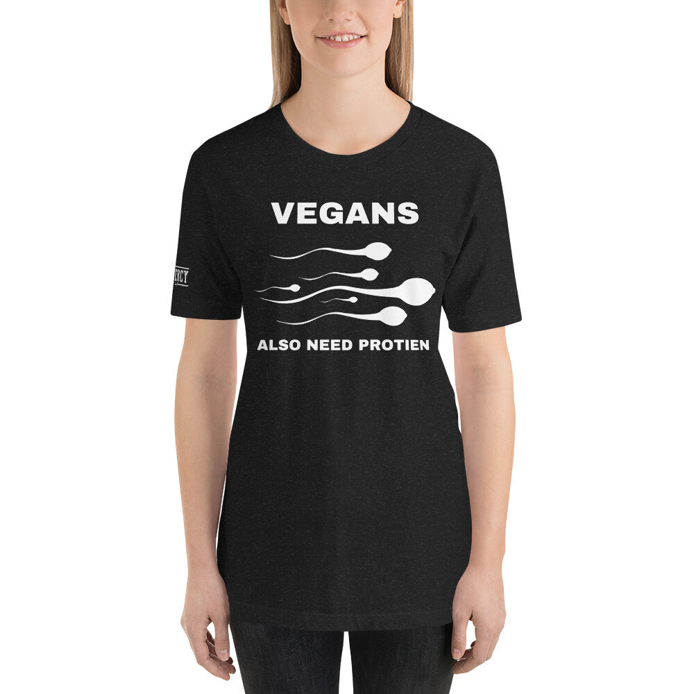 Vegans Also Need Protien TShirt White Vegans Also Need Protien TShirt White, Size: XS