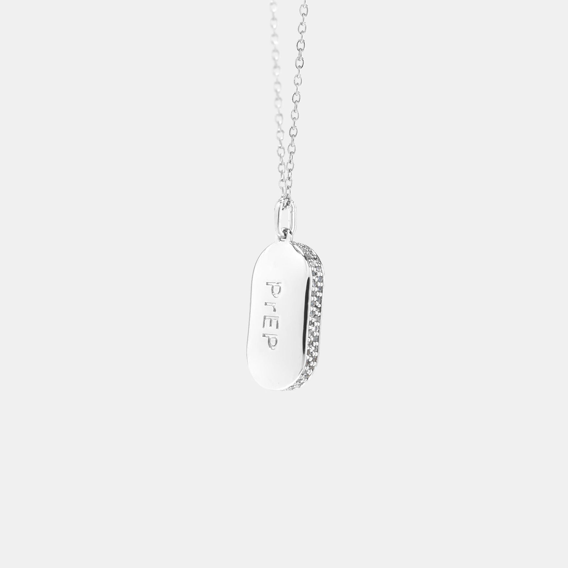 Hoemo World - PrEP Pill Pendant Necklace - Silver