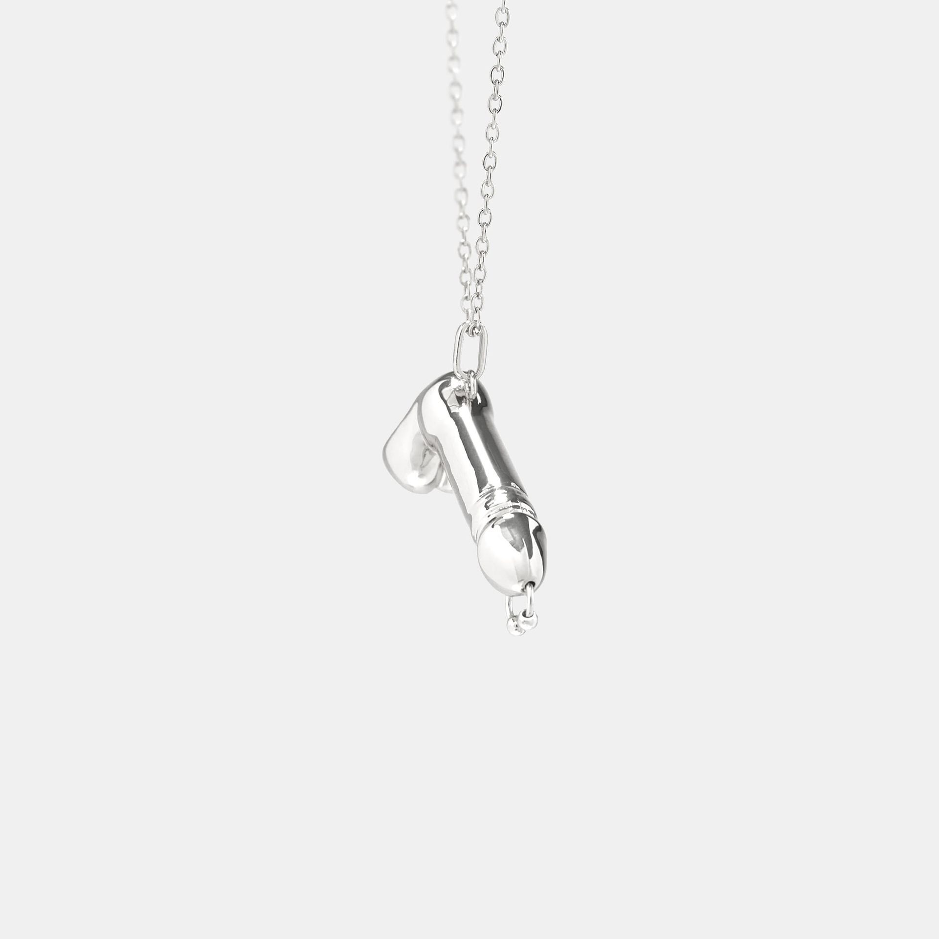 Hoemo World - Prince Albert Dick Pendant Necklace - Silver