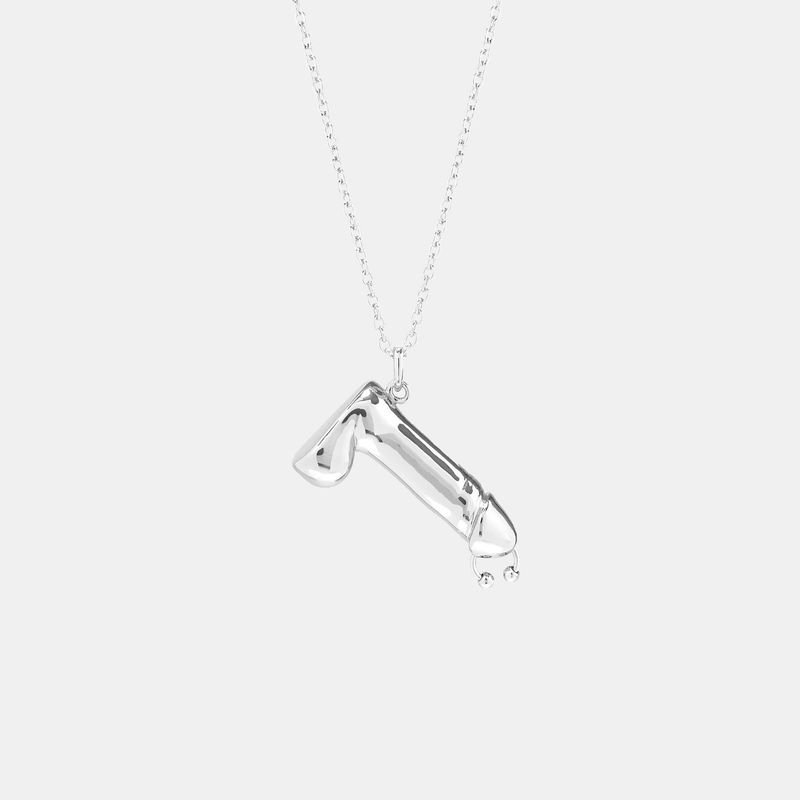 Hoemo World - Prince Albert Dick Pendant Necklace - Silver