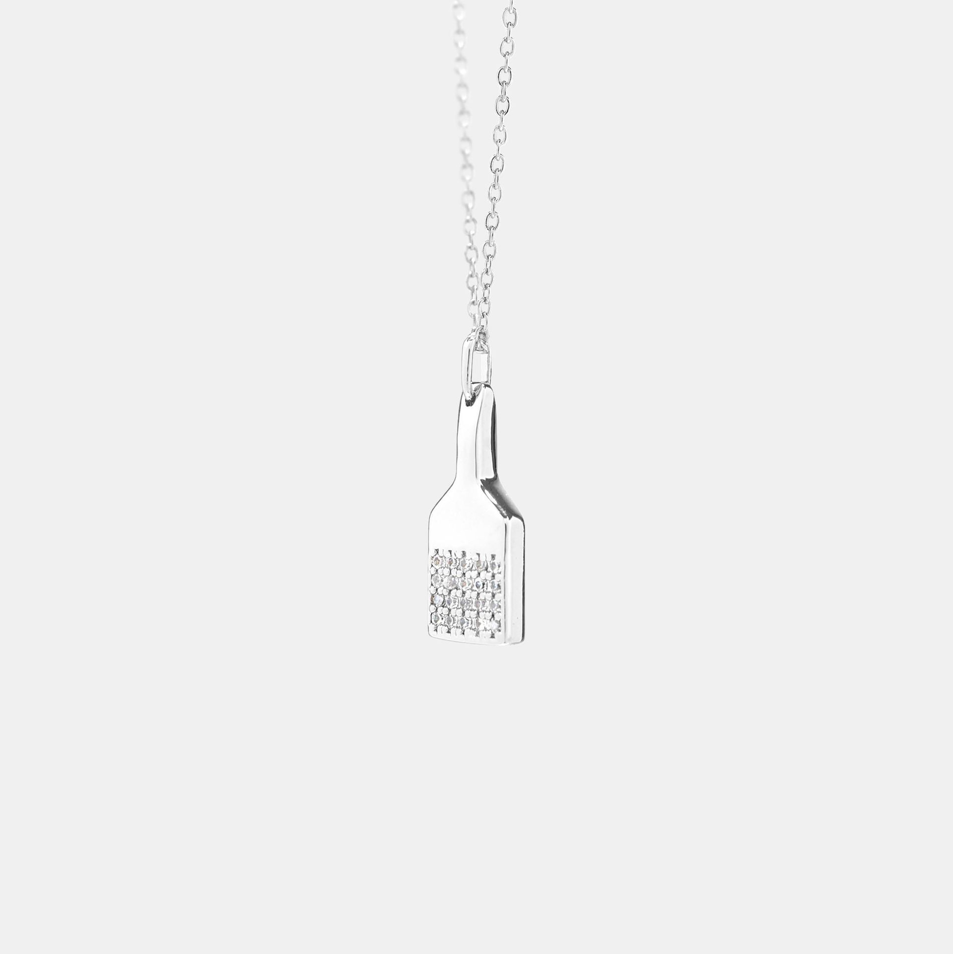 Hoemo World - Spanking Paddle Pendant Necklace - Silver