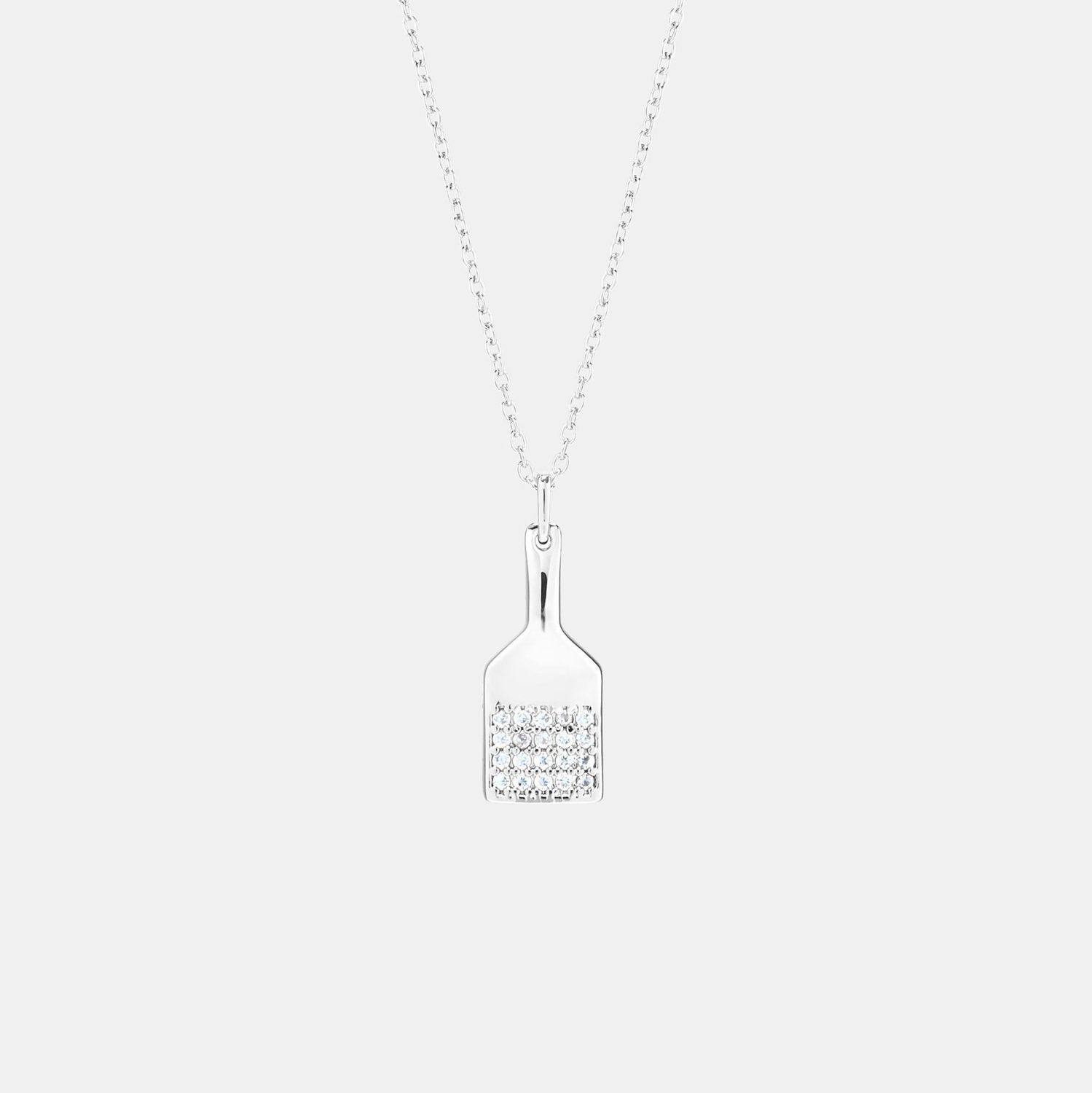 Hoemo World - Spanking Paddle Pendant Necklace - Silver