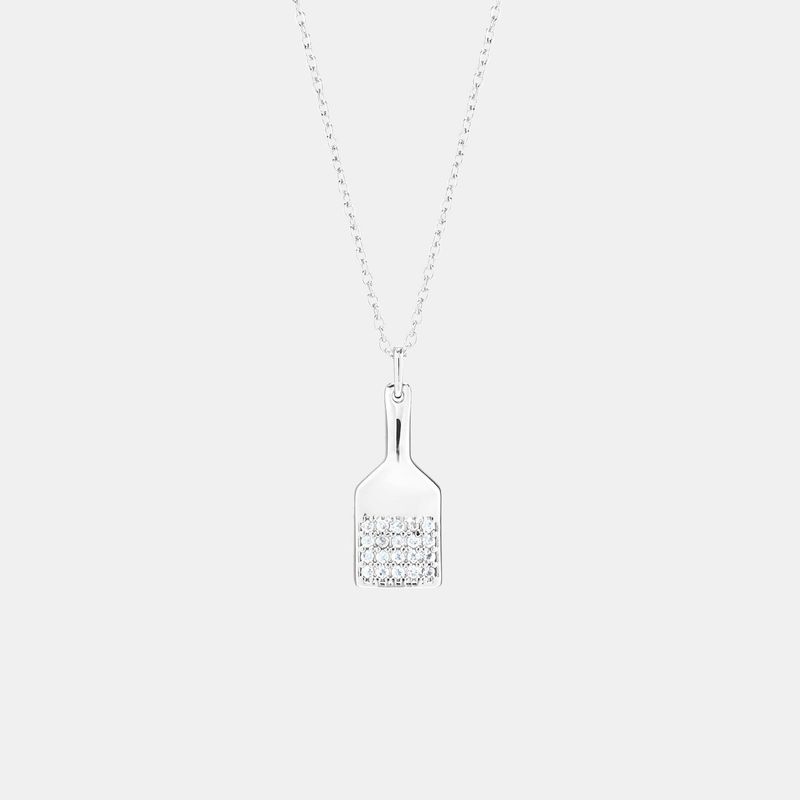 Hoemo World - Spanking Paddle Pendant Necklace - Silver