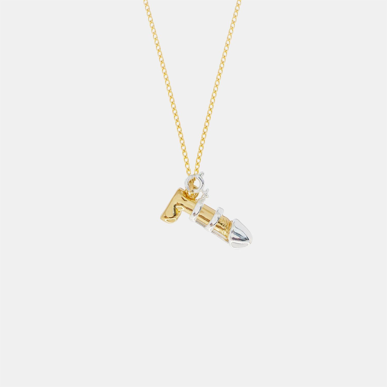Hoemo World - Caged Dick Pendant Necklace - Gold