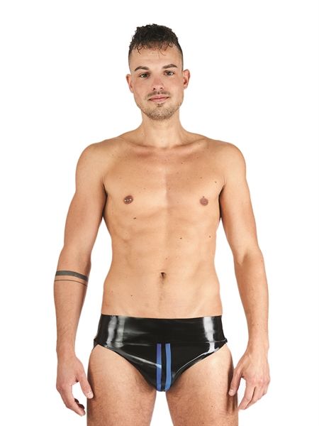Mister B - Rubber Jock Strap - Black/Blue Mister B - Rubber Jock Strap - Black/Blue