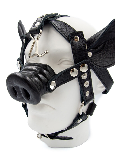 Mister B - Leather Pig Head Harness - Black