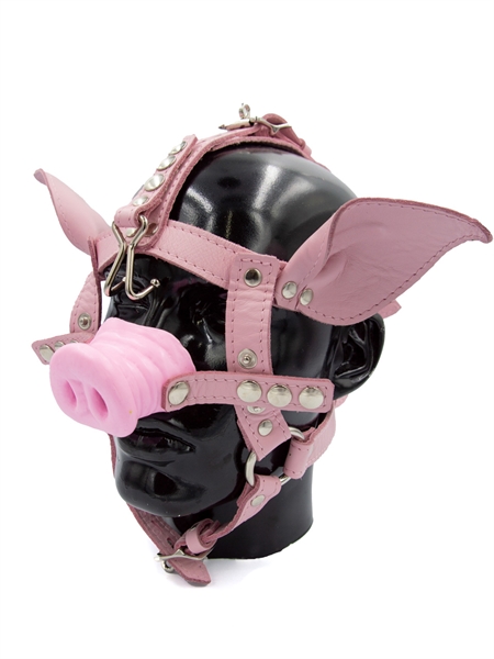 Mister B - Leather Pig Head Harness - Pink