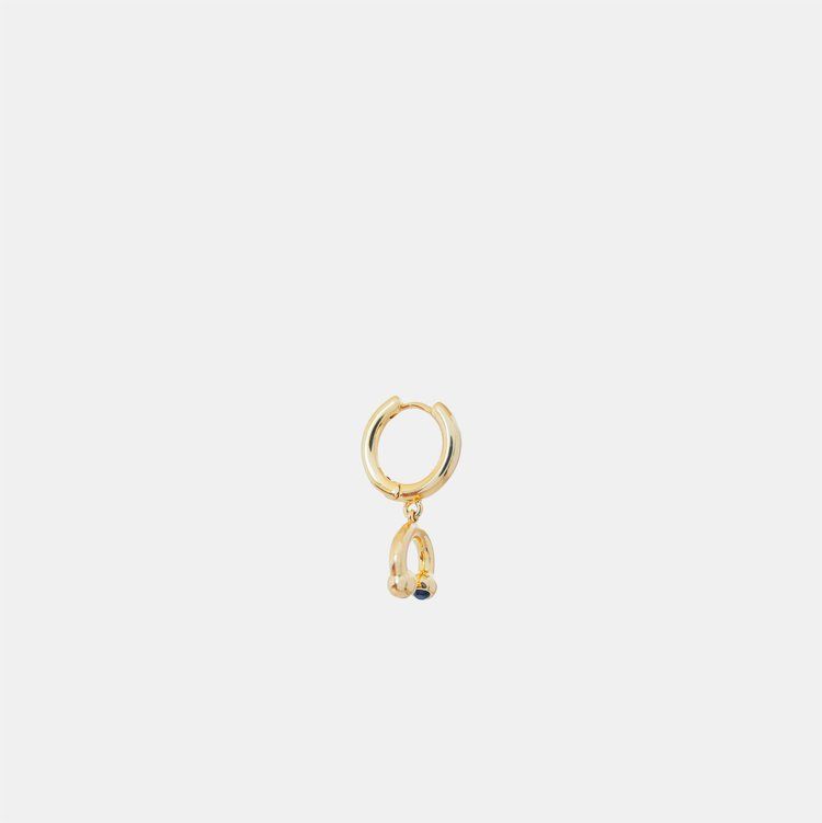 Hoemo World - Prince Albert Drop Hoop Earring - Gold