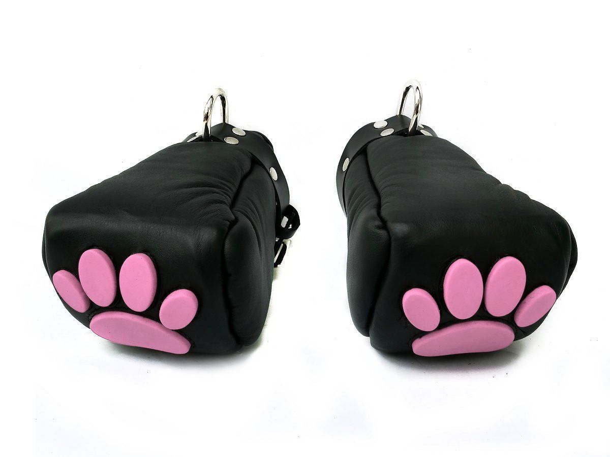 Mister B - Leather Puppy Paws - Black Pink