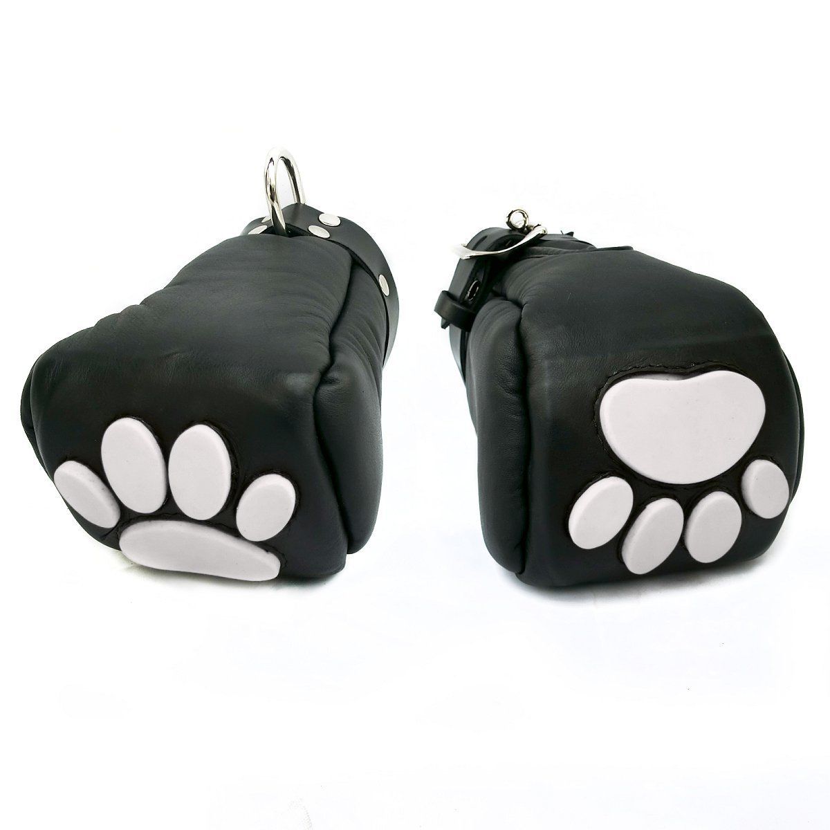 Mister B - Leather Puppy Paws - Black White