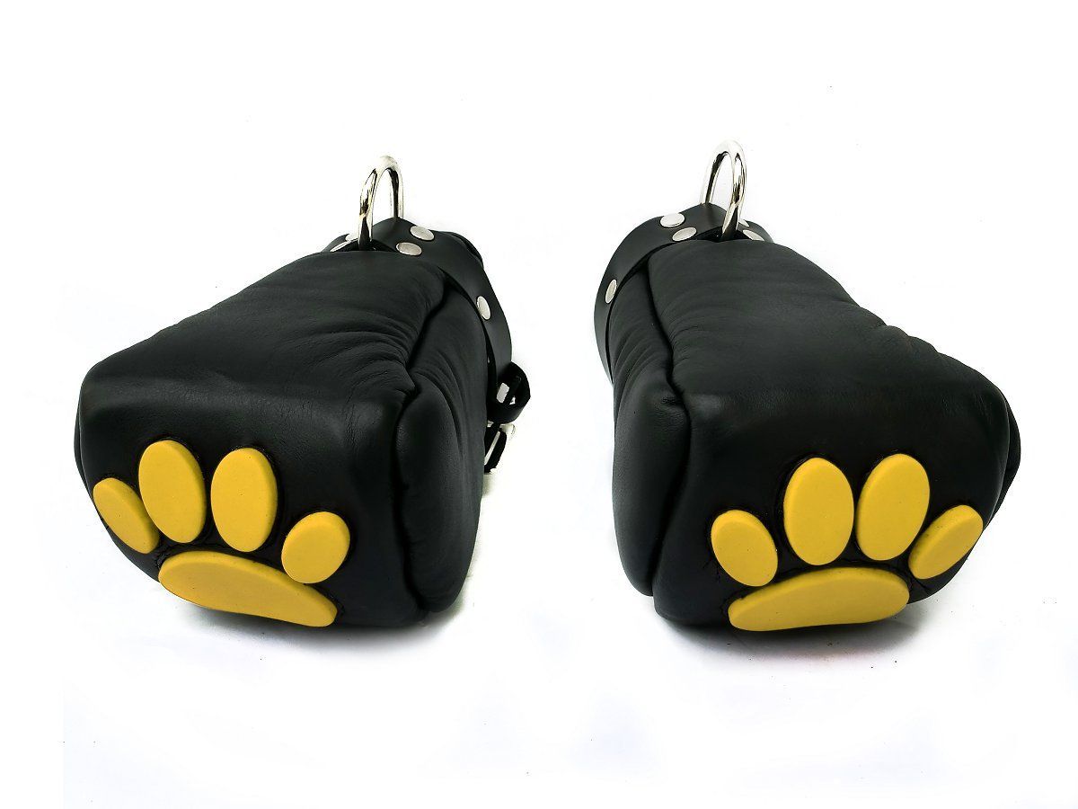 Mister B - Leather Puppy Paws - Black Yellow