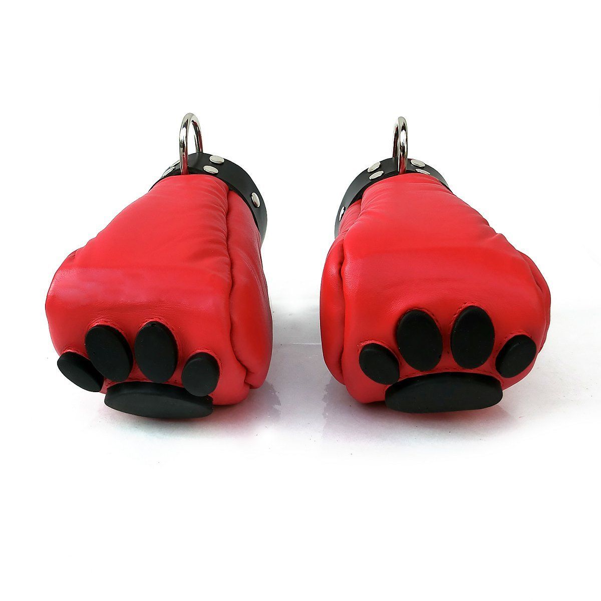 Mister B - Leather Puppy Paws - Red Black