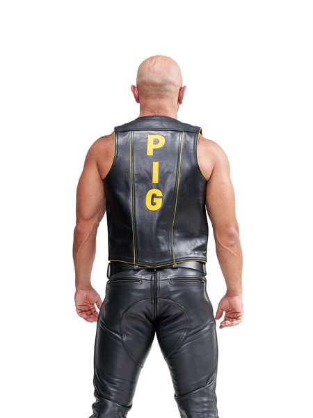 Mister B - Leather Muscle Vest - Pig
