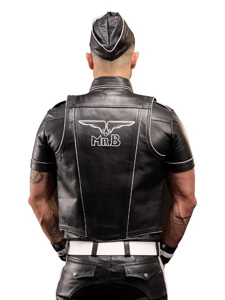 Mister B - Leather Muscle Vest w/ Mr. B Logo Mister B - Leather Muscle Vest w/ Mr. B Logo