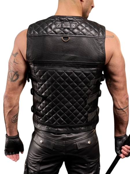 Mister B - Leather Utility Vest - Gold