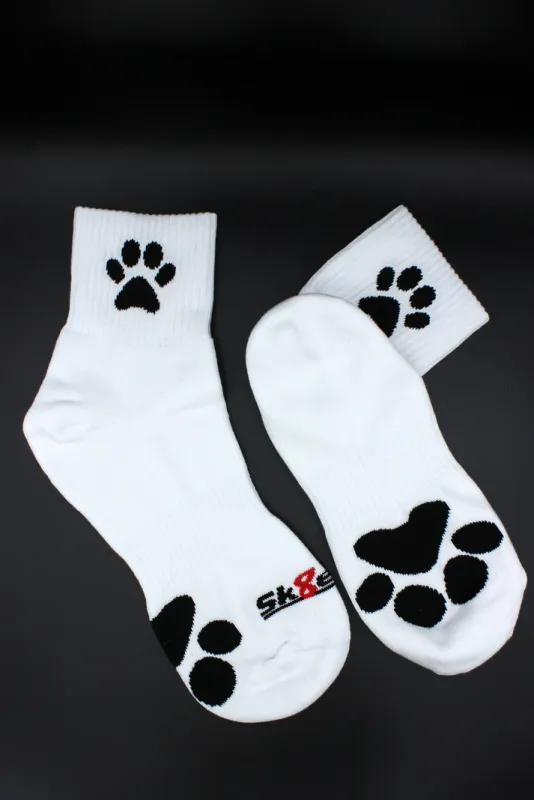 Sk8erboy - Puppy Short Crew Socks - White