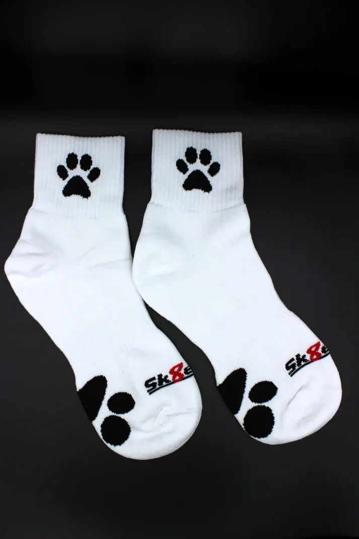 Sk8erboy - Puppy Short Crew Socks - White