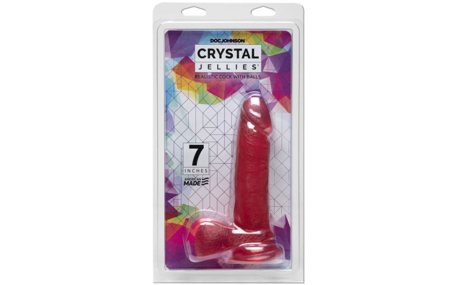 Doc Johnson - 7 in Realistic Cock With Balls - Pink