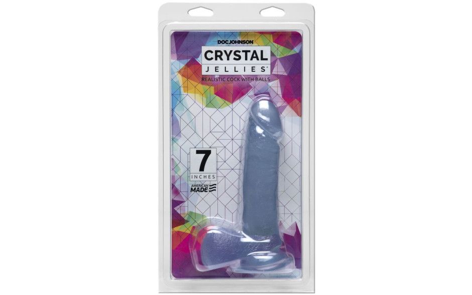 Doc Johnson - 7 in Realistic Cock w/ Balls - Clear