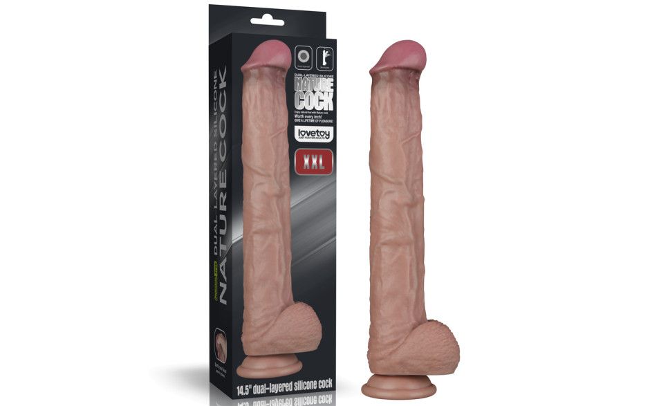 Lovetoy - 14.5in Dual Layered Bendable Silicone Cock XXL