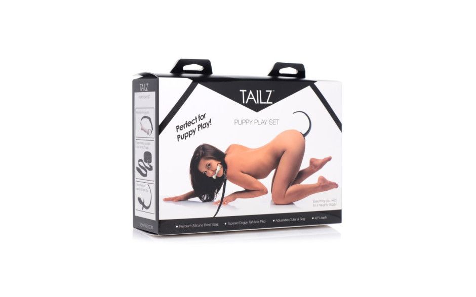 TAILZ - Puppy Play Set incl Gag, Plug and Collar Black TAILZ - Puppy Play Set incl Gag, Plug and Collar Black