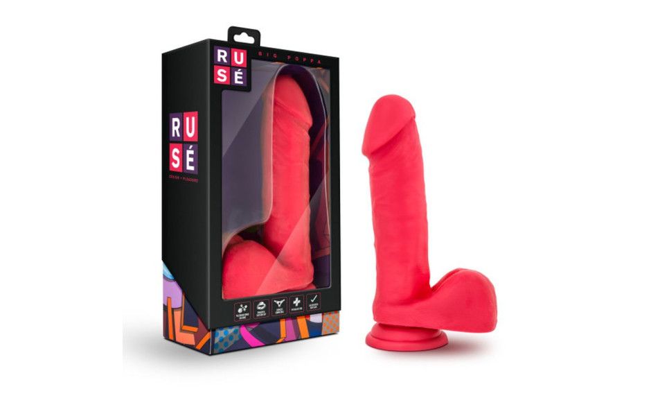 Ruse - Big Poppa Cerise Dildo - Red Ruse - Big Poppa Cerise Dildo - Red