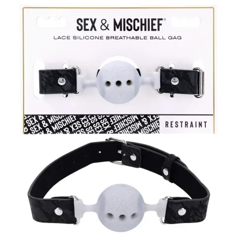 Sex & Mischief - Silicone Breathable Ball Gag - Lace