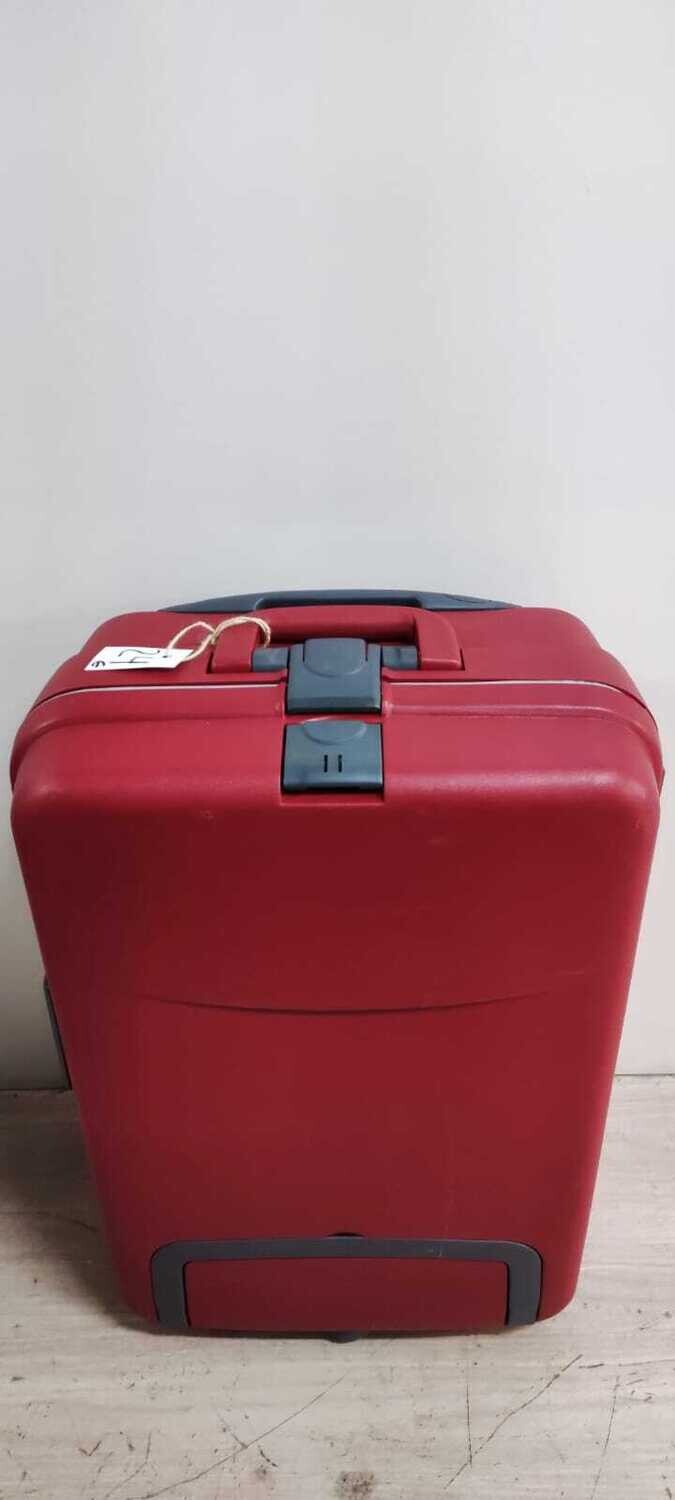 MALETA GRANDE RIGIDA COLOR ROJO CON SEGURIDAD
