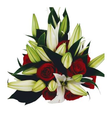 Lilly &amp; Red Roses Next Day Delivery